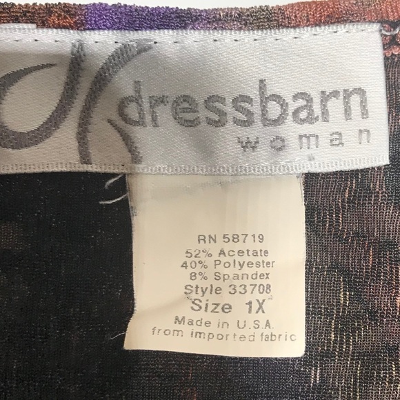 Dress barn Abstract Print Glitter women 1x blouse plus size - Picture 3 of 5
